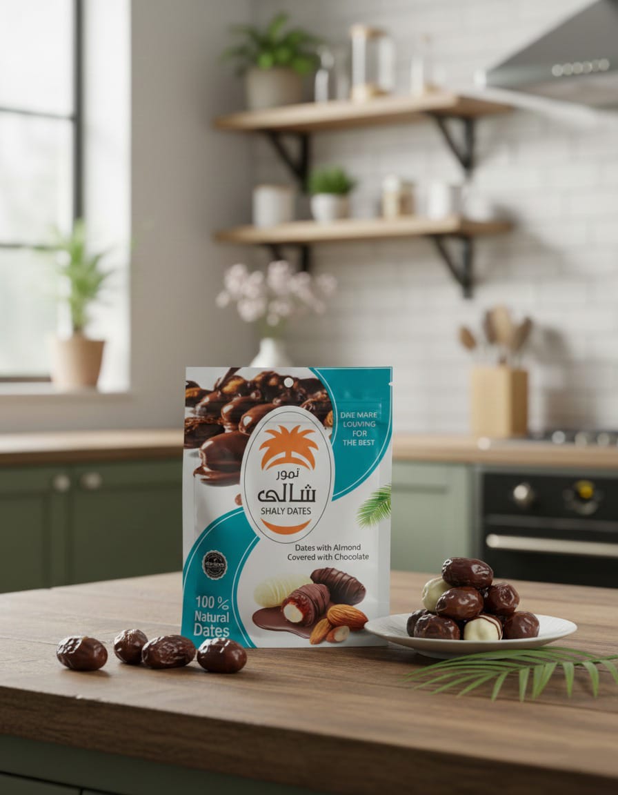 شالي تمر فاخر محشو بالمكسرات ومغطى بالشوكولاتة - 1000 جم